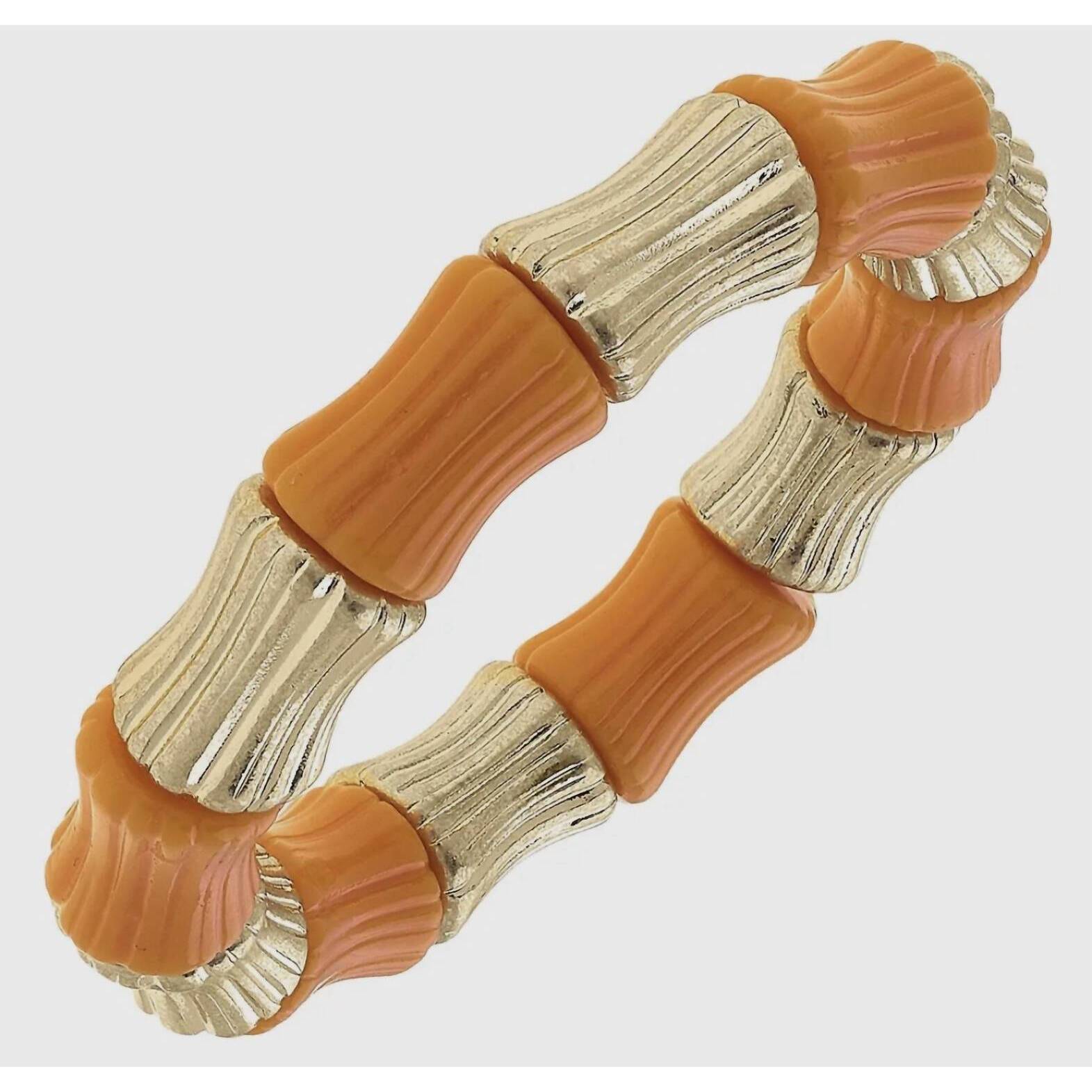 New Canvas Style Women's Stretch Bracelet In Gold/Orange